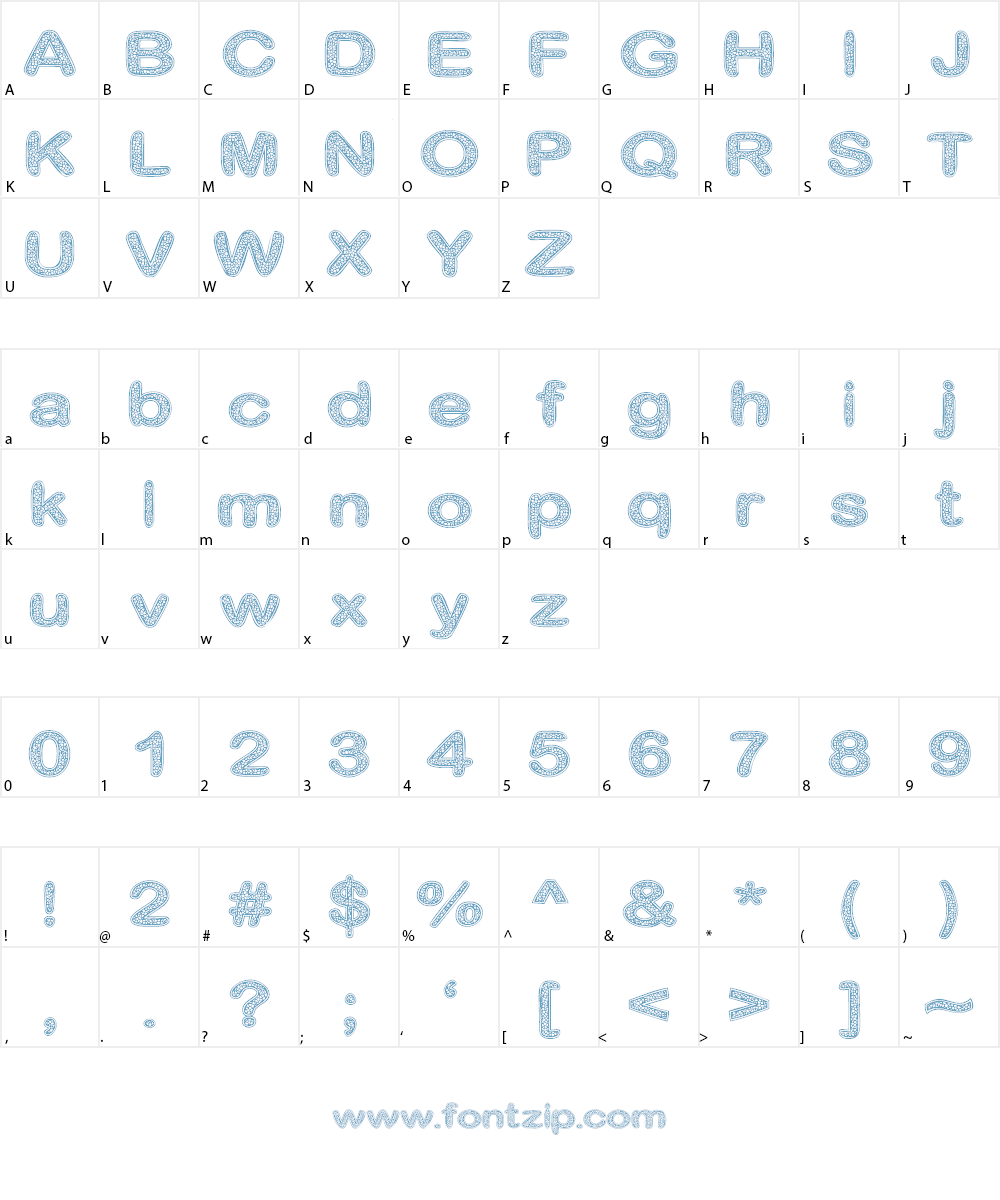 Crinkle Cut Glass Font Character